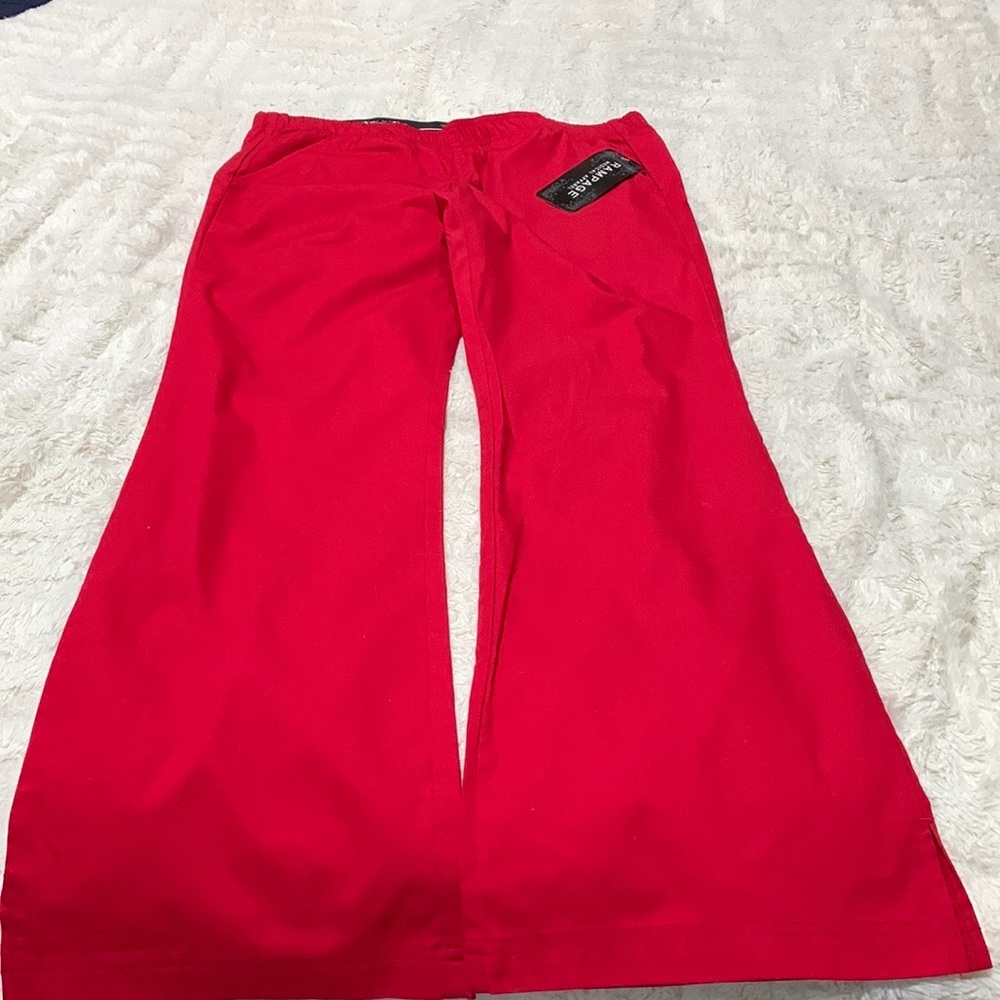 Rampage Medical Apparel red pants.
